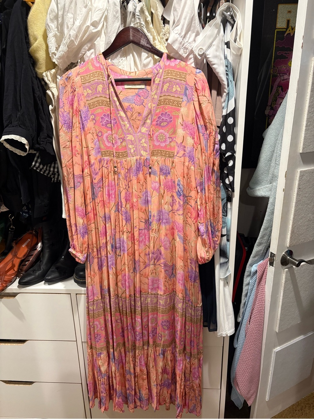 Spell Boho Butterfly Maxi Dress Floral Pink - Picture 8 of 9